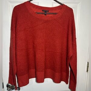 Eileen Fisher Womens Cashmere Wool Sweater Size XL Red Orange Crewneck Soft